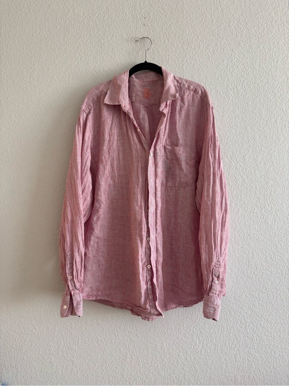 J.McLaughlin Linen Button Down Shirt Micro stripe Long Sleeve Casual Size‎ XL